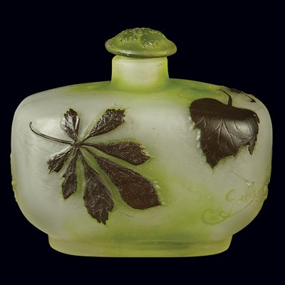 Lot 601 - Galle Acid Etched Cameo Glass Perfume Bottle...