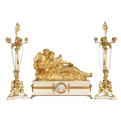 Lot 140 - Neoclassical Style Gilt-Bronze and Onyx...