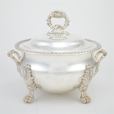 Lot 511 - George III Sheffield Plated Covered Soup...