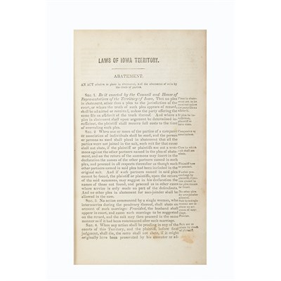 Lot 253 - [IOWA] A long run of the statute law of the...