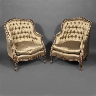 Lot 126 - Pair of Louis XV Style Carved and Painted...