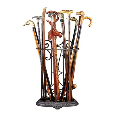 Lot 335 - Iron Umbrella Frame; Together with a Group of...