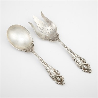 Lot 509 - Reed & Barton Sterling Silver Salad Servers In...