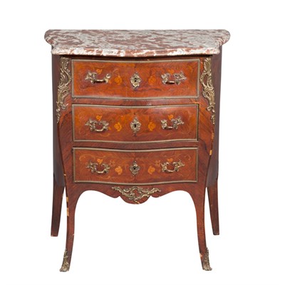 Lot 109 - Louis XV Style Metal Mounted Marquetry Inlaid...