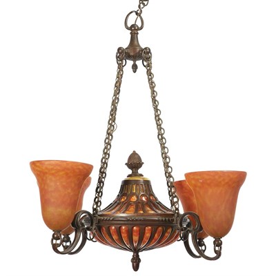 Lot 383 - Daum Patinated-Metal and Blow Out Glass...