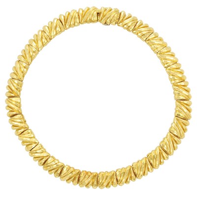 Lot 211 - Hammered Gold Necklace, Henry Dunay