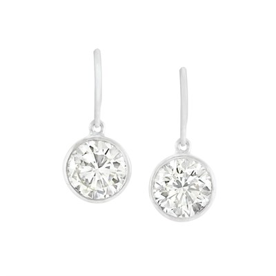 Lot 167 - Pair of White Gold and Diamond Earrings