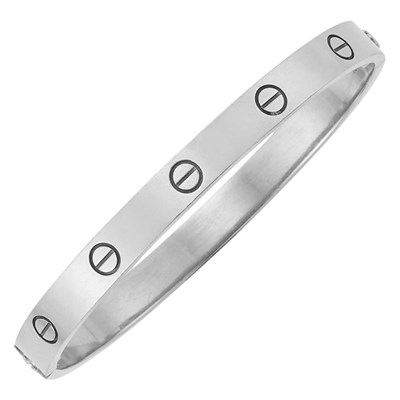 Lot 160 - White Gold 'Love' Bangle Bracelet, Cartier