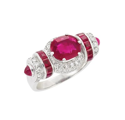 Lot 420 - Platinum, Ruby and Diamond Ring