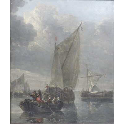 Lot 65 - Dutch School 19th Century Boats in Calm Water...