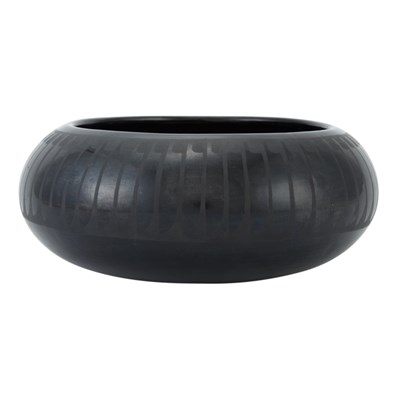 Lot 263 - San Ildefonso Blackware Pottery Bowl Signed...