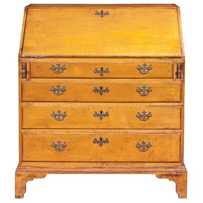 Lot 131 - Chippendale Figured Maple Slant Front Desk...