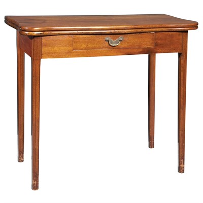 Lot 174 - Federal Birch Fold Over Card Table 19th...