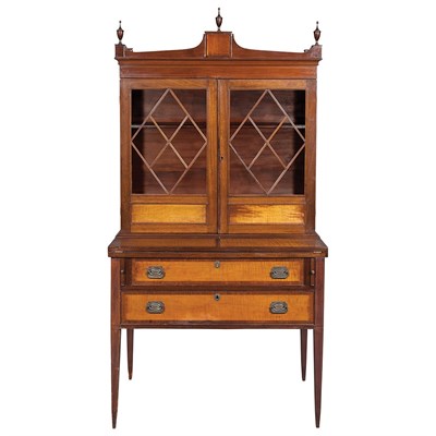 Lot 179 - Federal Style Inlaid Mahogany Secretary...