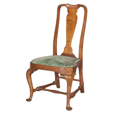 Lot 244 - Assembled Pair of Queen Anne Walnut Side...
