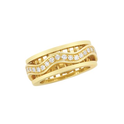 Lot 253 - Gold and Diamond 'Spinning' Band Ring, Didier Parakian, France