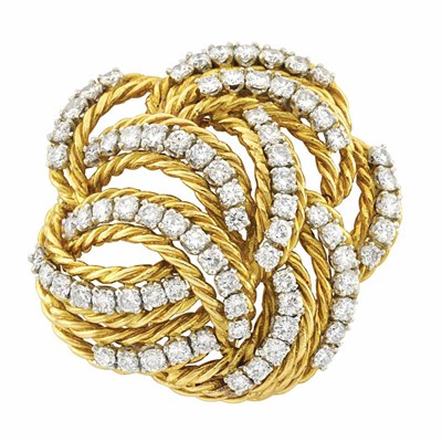 Lot 374 - Gold, Platinum and Diamond Pendant Clip-Brooch, Boucheron, France