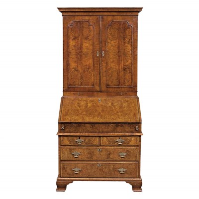 Lot 587 - William III Figured and Burr-Walnut Bureau...