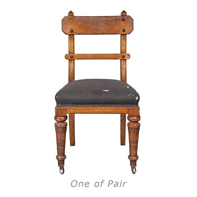 Lot 615 - Set of Four Aesthetic Movement Oak Side Chairs...