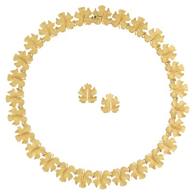 Lot 290 - Gold Leaf Necklace and Pair of Earrings, Gianmaria Buccellati
