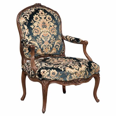Lot 489 - Louis XV Beechwood Fauteuil a la Reine Mid...