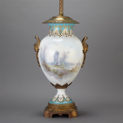 Lot 191 - Sevres Style Gilt-Metal Mounted Porcelain Urn...