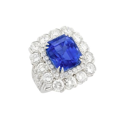 Lot 356 - Platinum, Sapphire and Diamond Ring, David Webb