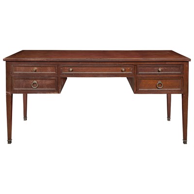 Lot 634 - Continental Mahogany Bureau Plat The leather...