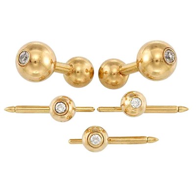 Lot 1002 - Gold and Diamond Dress Set
