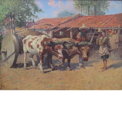 Lot 1 - American School 20th Century In Old Mexico...