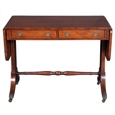 Lot 408 - Regency Style Inlaid Mahogany Sofa Table...
