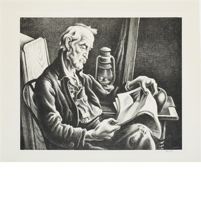 Lot 16 - Thomas Hart Benton OLD MAN READING (F. 44)...