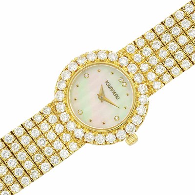 Lot 244 - Gold, Diamond and Mother-of-Pearl Wristwatch, Tourneau