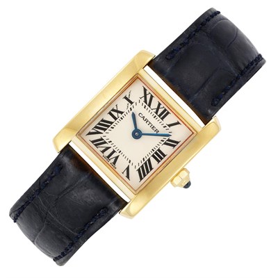 Lot 204 - Lady's Gold 'Tank Francaise' Wristwatch, Cartier