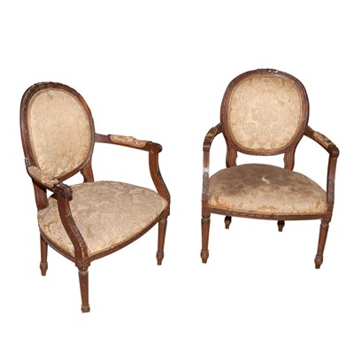 Lot 554 - Pair of Provincial Louis XV Walnut Fauteuils a...
