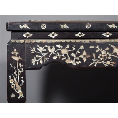 Lot 320 - Two Chinese Marble and Mother-of-Pearl Inset...