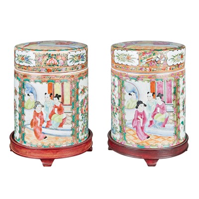 Lot 119 - Pair of Canton Rose Medallion Porcelain...