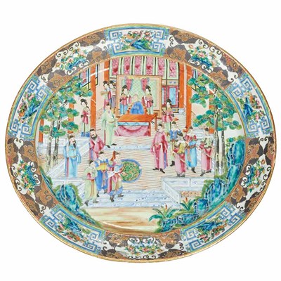 Lot 102 - Set of Three Canton Rose Medallion Porcelain...