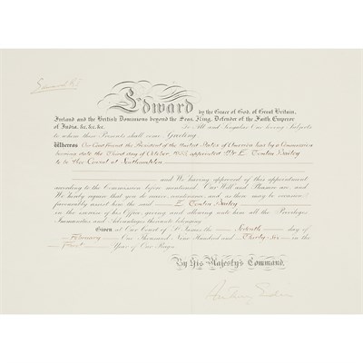 Lot 388 - EDWARD VIII Document signed. Court of St....