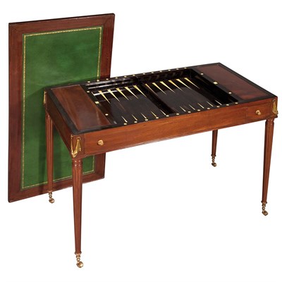 Lot 483 - Louis XVI Brass Mounted Mahogany, Ebony Tric...
