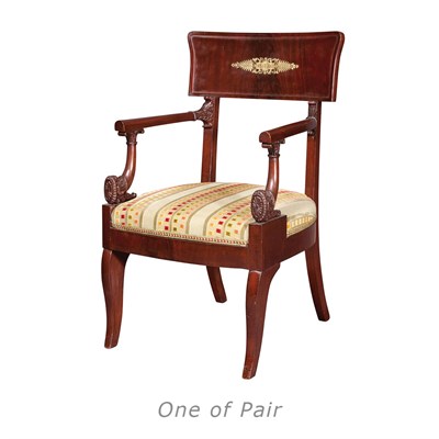 Lot 538 - Pair of Russian Gilt-Metal Mounted Mahogany...