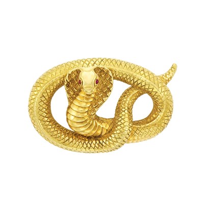 Lot 28 - Gold Serpent Clip-Brooch, Andrew Clunn