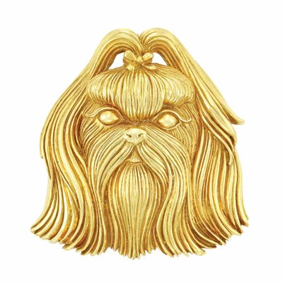 Lot 126 - Gold Dog's Head Clip-Brooch, Andrew Clunn