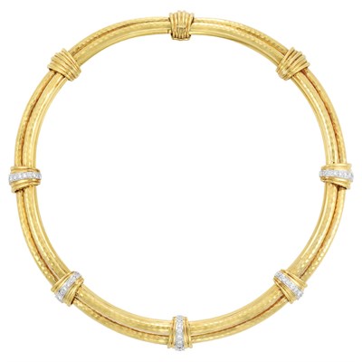 Lot 237 - Gold, Platinum and Diamond Necklace, Andrew Clunn