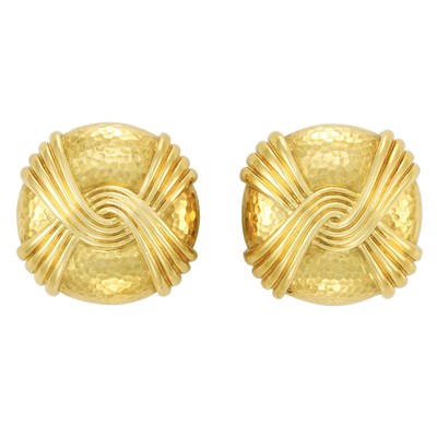 Lot 232 - Pair of Gold Earclips, Andrew Clunn