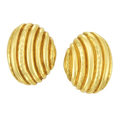 Lot 17 - Pair of Gold Earclips, Andrew Clunn