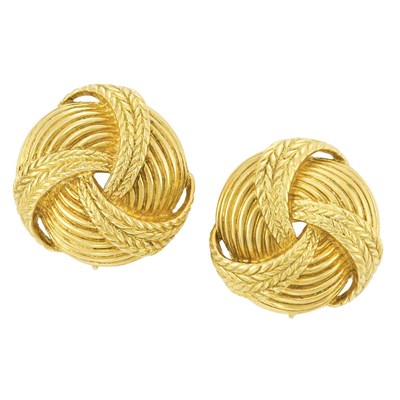 Lot 129 - Pair of Gold Earclips, Andrew Clunn