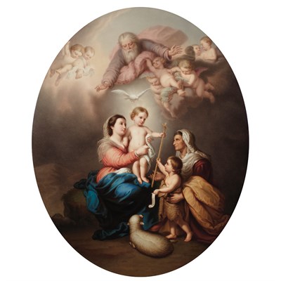 Lot 158 - KPM Painted Porcelain Plaque of The Holy...