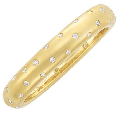 Lot 95 - Gold and Diamond Bangle Bracelet, Andrew Clunn