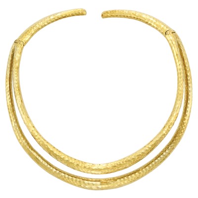 Lot 34 - Hammered Gold Necklace, Andrew Clunn